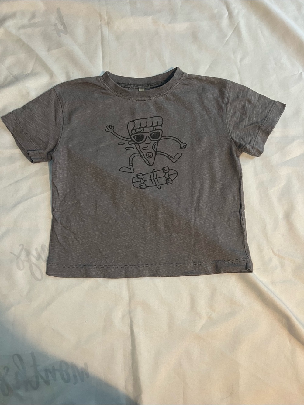 Rylee + Cru Gray Skate Pizza Graphic Tee Size 18-24 Months 100% Cotton